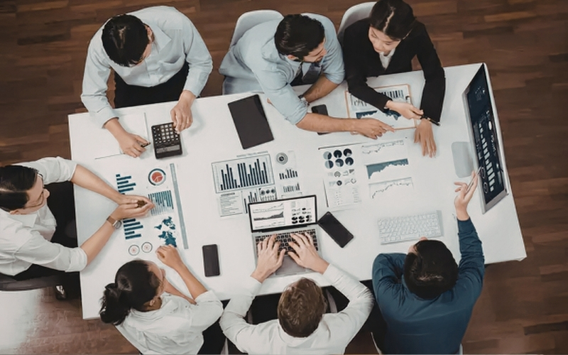 company meeting with lots of people complex issues