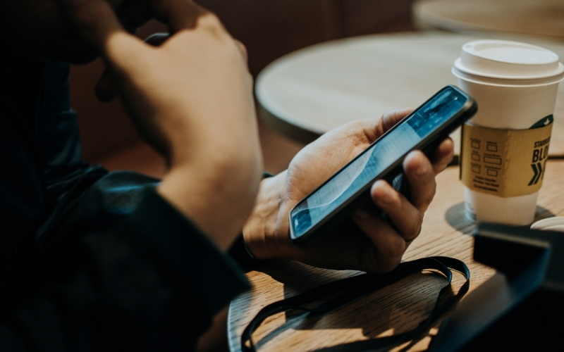 person using their phone